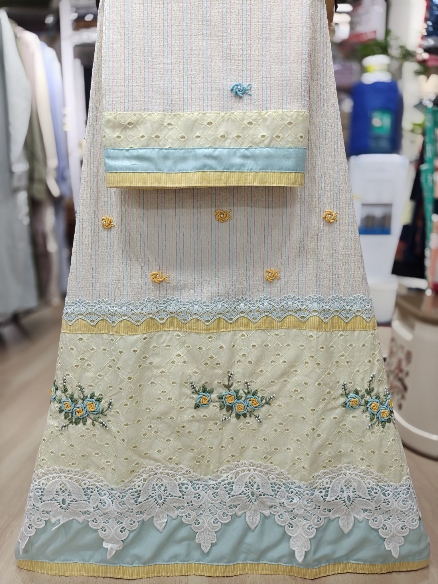 Multicolour Hakoba Panel Bullion Work Lacing Rida Multicolour Hakoba Panel Bullion Work Lacing Rida